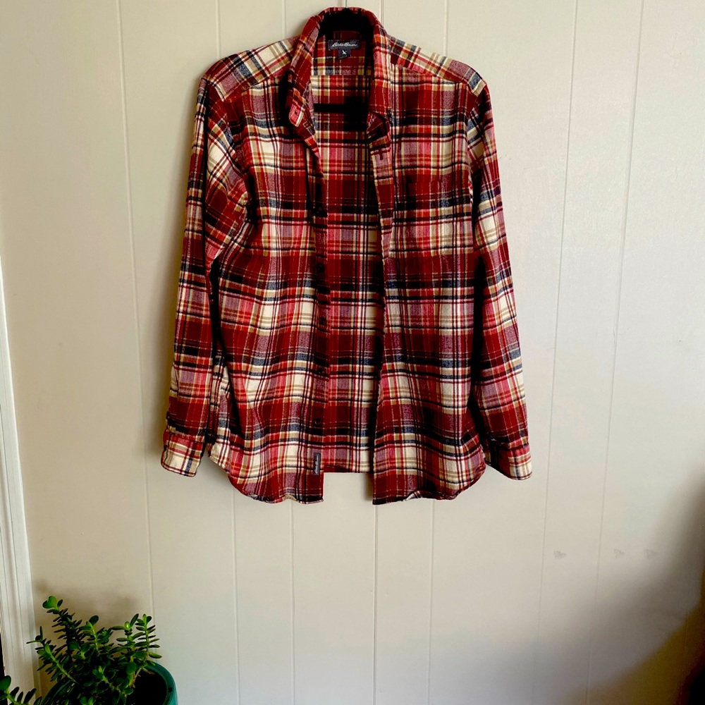 Eddie Bauer Red Mens Flannel